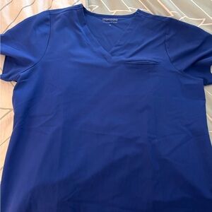 Women's Mandala Blue V-Neck Scrub Top